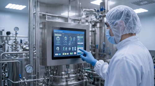 Ultime soluzioni aziendali su PC con pannello touch in acciaio inossidabile per sistemi di produzione in camera bianca