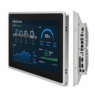 Buon prezzo PC touch panel incorporato con luminosità di 1000 Nits, resistenza all'acqua IP65 frontale e ampia gamma di temperature da -20°C a 70°C per applicazioni industriali online