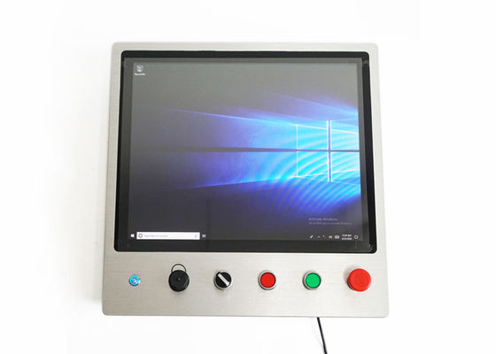 Buon prezzo PC industriale del pannello di controllo di 35W 300cd/m2 7x24 con il bottone di emergenza online